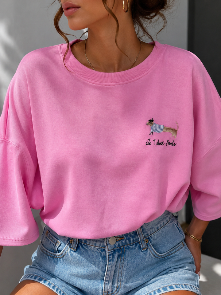 OVERSIZE T-SHIRT DACKEL LIEBE - versch. Farben