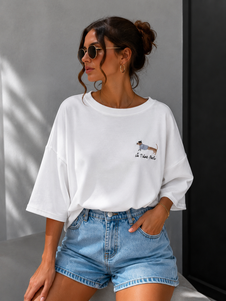 OVERSIZE T-SHIRT DACKEL LIEBE - versch. Farben