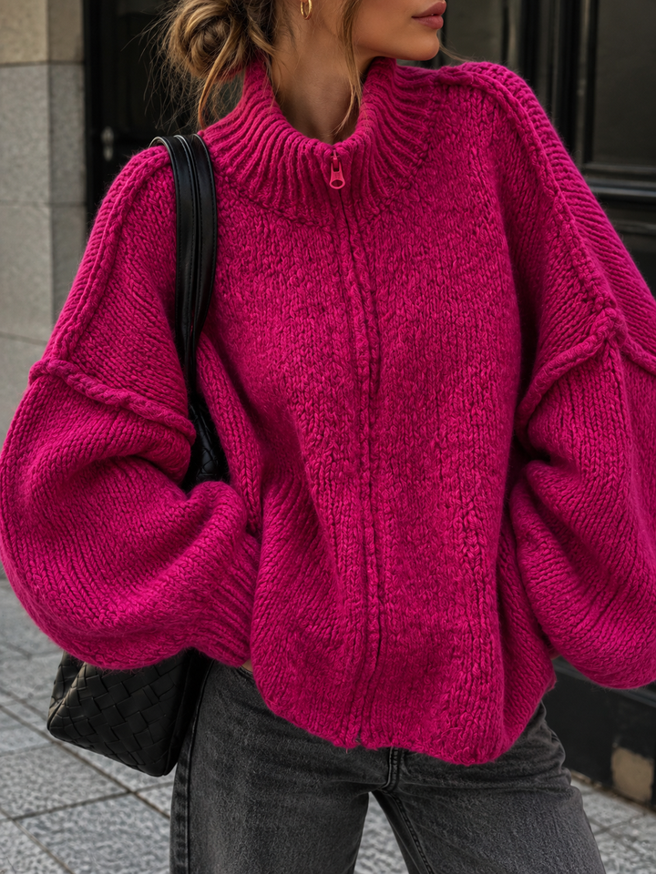 STRICKJACKE MAIRA mit Reißverschluss - versch. Farben