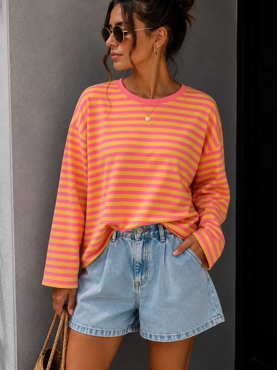 LOCKERES STREIFEN LANGARM SHIRT MON - versch. Farben