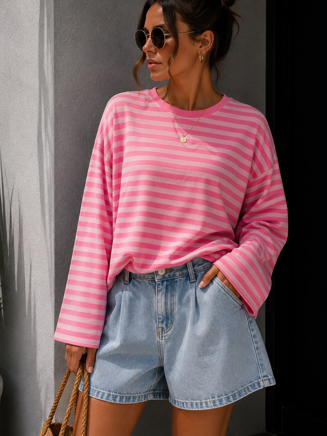 LOCKERES STREIFEN LANGARM SHIRT MON - versch. Farben
