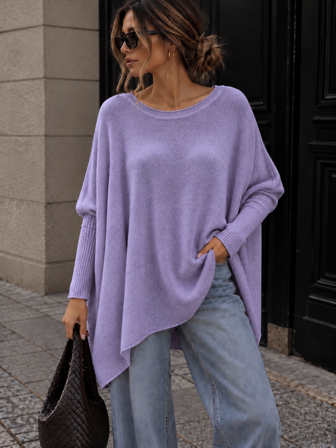 OVERSIZE BASIC STRICKPULLOVER MELL - versch. Farben