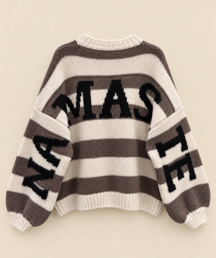 STREIFEN STRICKPULLOVER NAMASTE - versch. Farben