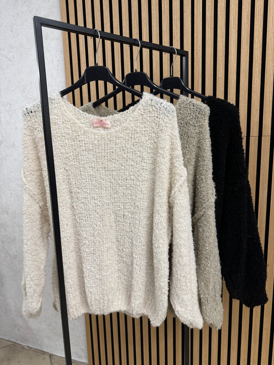 BASIC BOUCLE STRICKPULLOVER