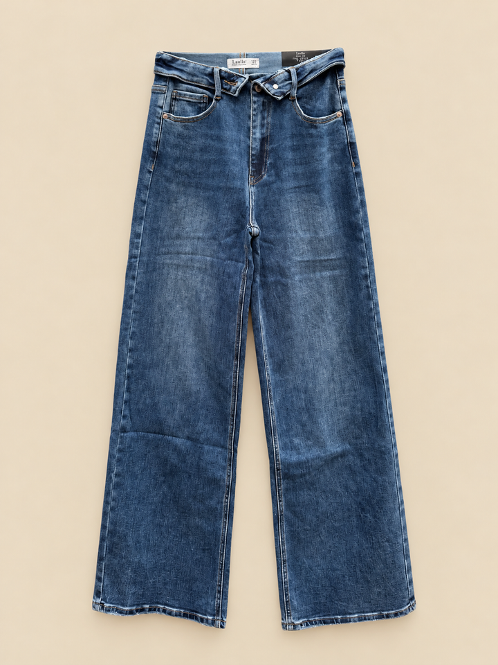 DAD FIT JEANS mit ungeschlagenen Bund - Full Length
