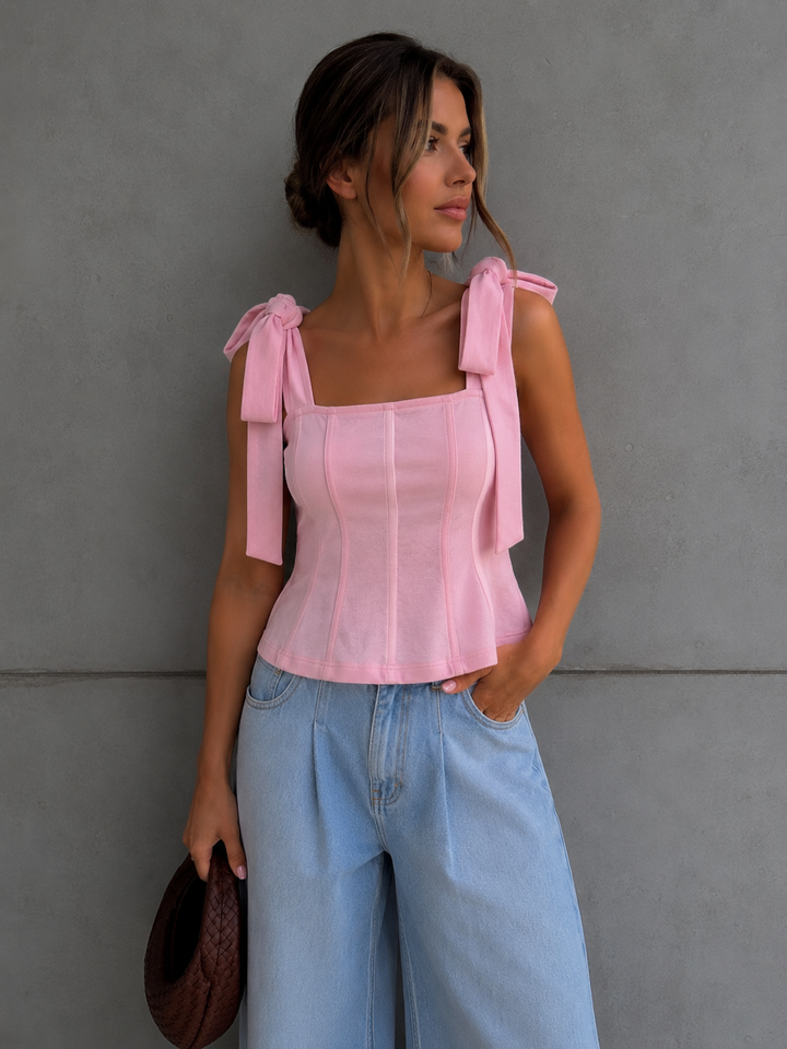 TOP ELVA mit Schleifen - versch. Farben