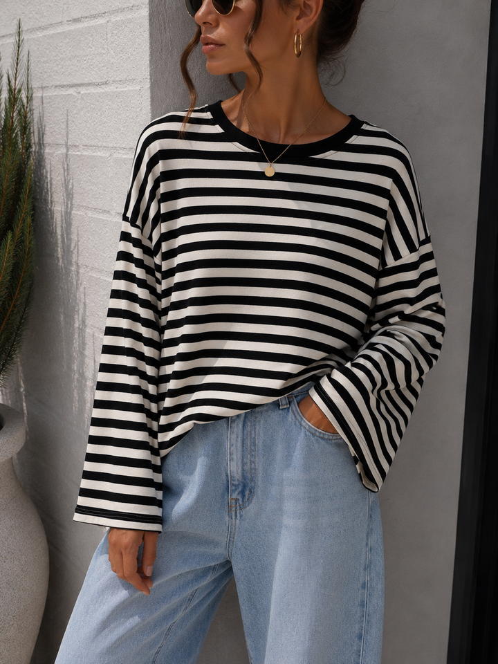 LOCKERES STREIFEN LANGARM SHIRT MON - versch. Farben