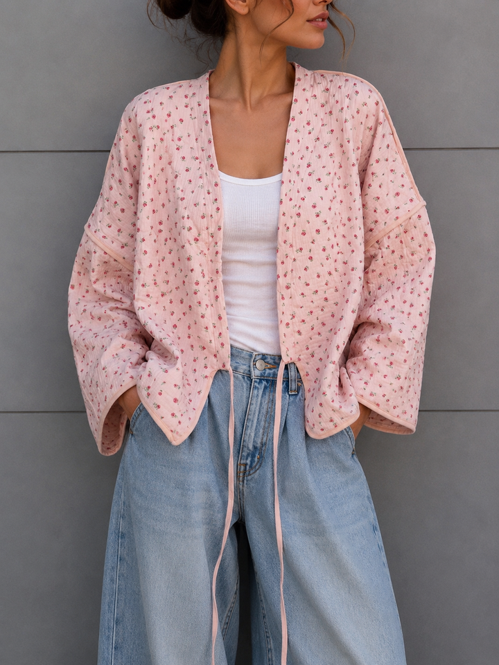 LÄSSIGE ROSE MUSSELIN JACKE - rosa