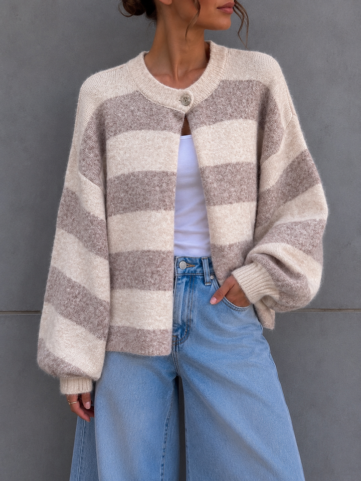STREIFEN STRICKJACKE SHELLY - versch. Farben