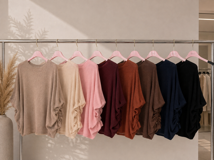 OVERSIZE KURZARM PULLOVER SELLA - versch. Farben