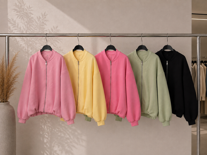 SWEATJACKE KELLY mit Raffung - versch. Farben