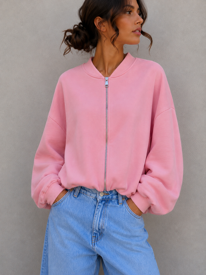 SWEATJACKE KELLY mit Raffung - versch. Farben