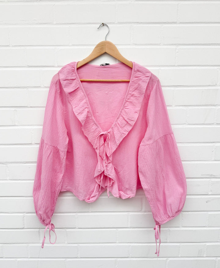 CUTIE SCHLEIFEN BLUSE - pink