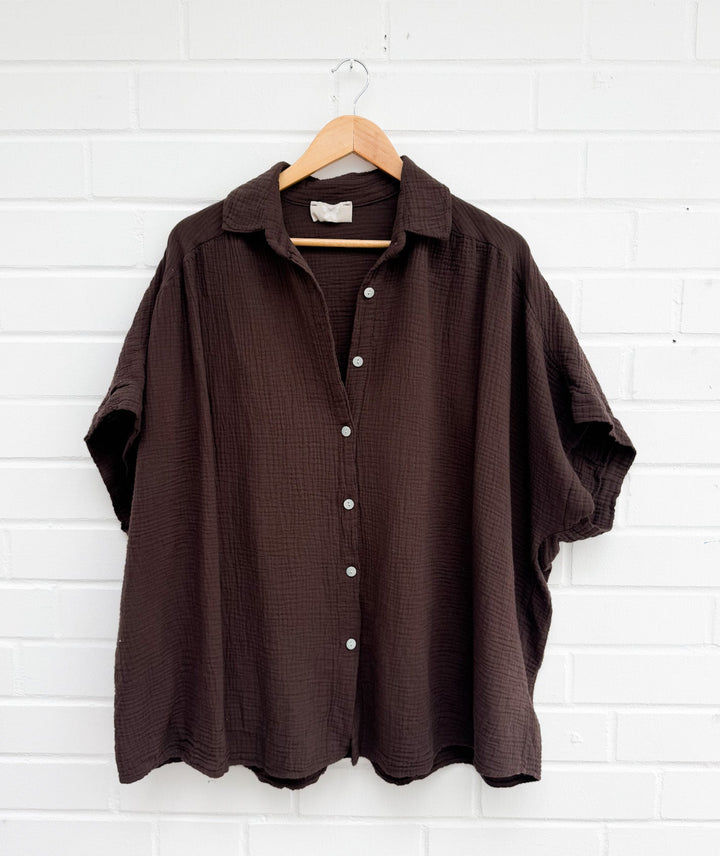 KURZARM MUSSELIN BLUSE- versch. Farben
