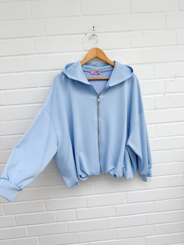 SWEATJACKE mit Raffung - versch. Farben