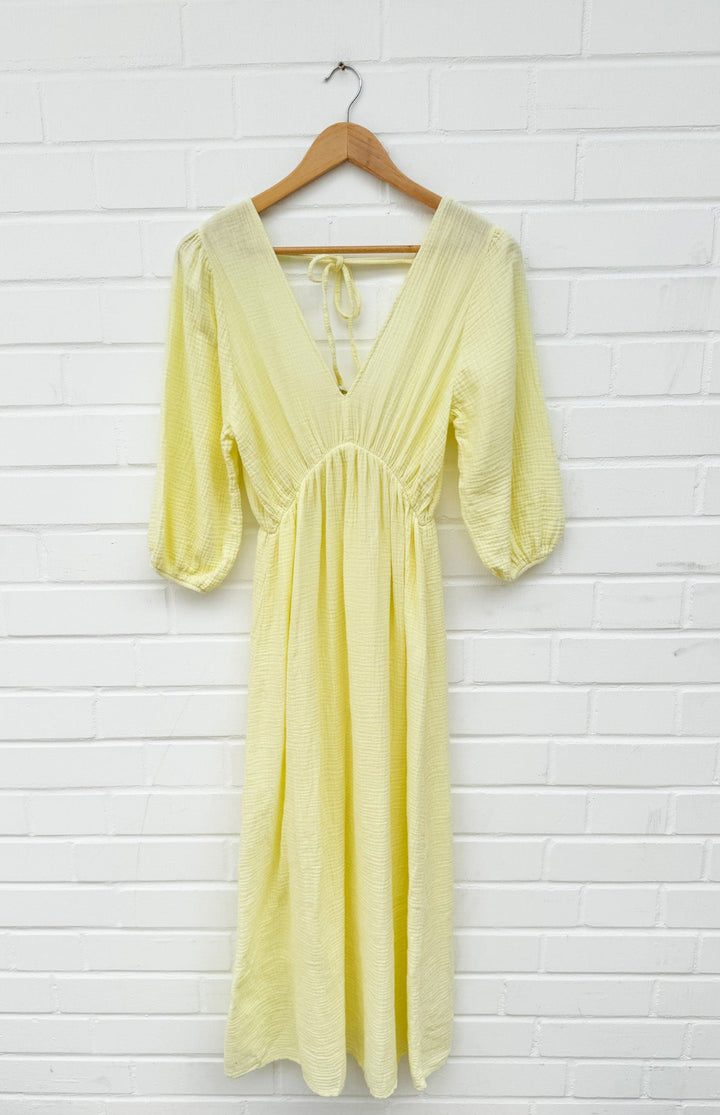 MIDI MUSSELIN SOMMERKLEID UNI - versch. Farben