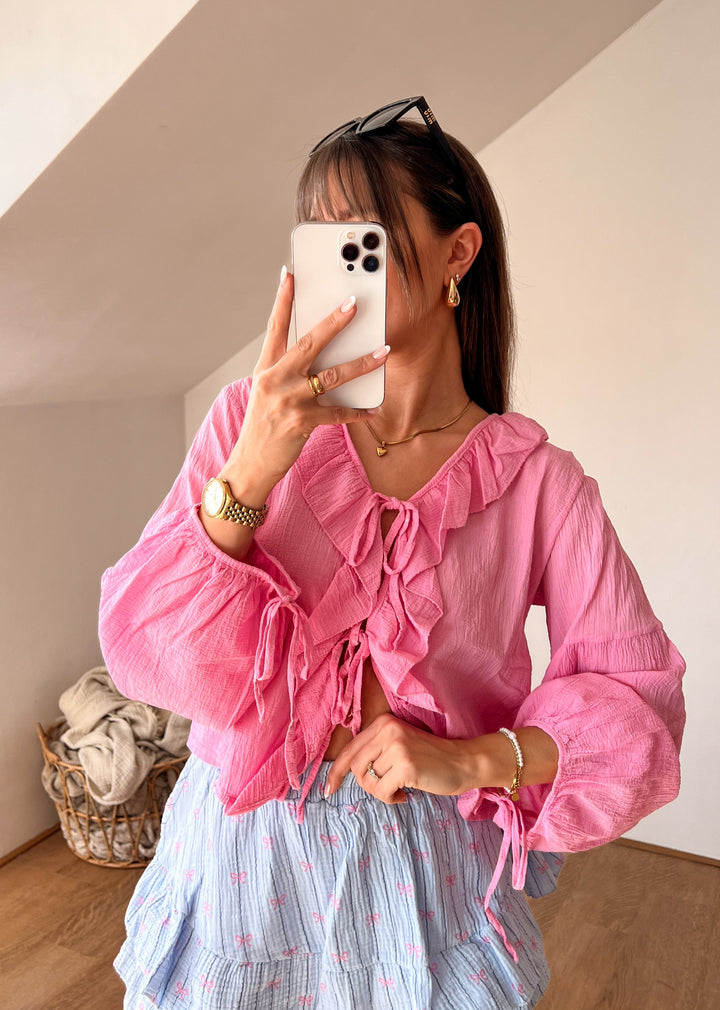 CUTIE SCHLEIFEN BLUSE - pink