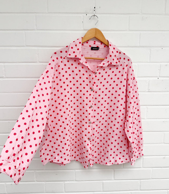 PUNKTE MUSSELIN BLUSE - versch. Farben