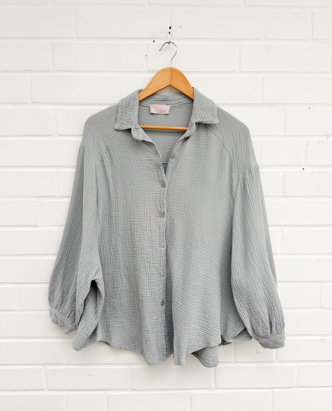 MUSSELIN BLUSE GOOD VIBES - versch. Farben