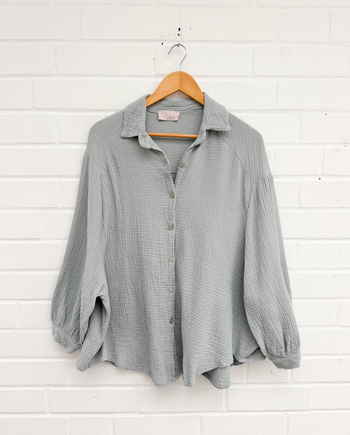 MUSSELIN BLUSE GOOD VIBES - versch. Farben