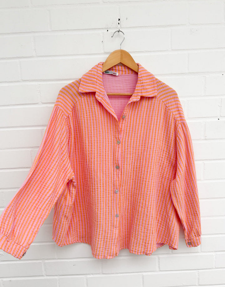 STREIFEN MUSSELIN BLUSE SILINA - versch. Farben