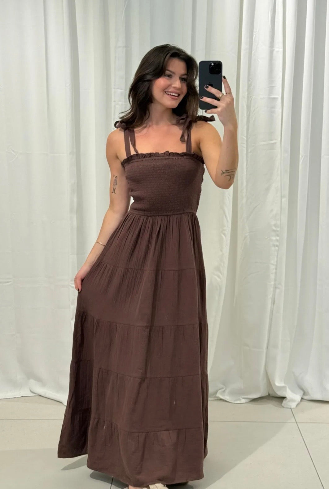 MUSSELIN MAXIKLEID - versch. Farben