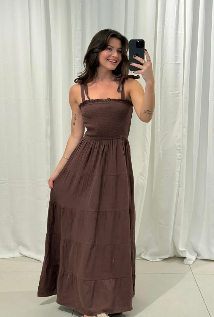 MUSSELIN MAXIKLEID - versch. Farben