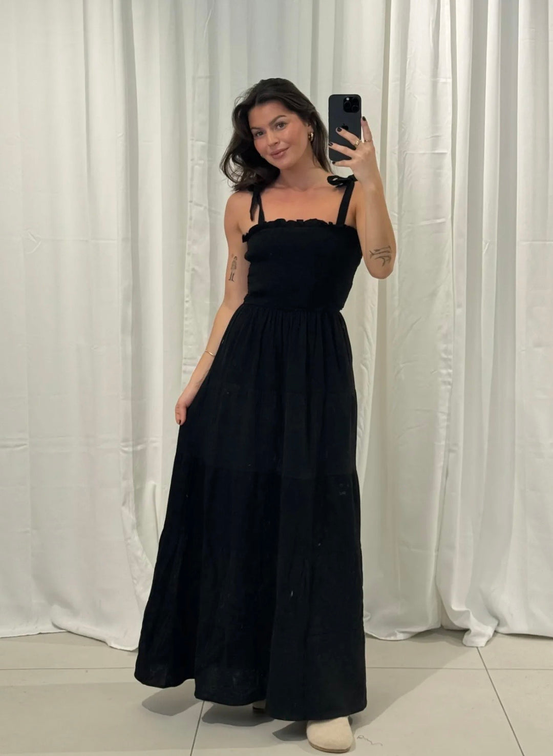 MUSSELIN MAXIKLEID - versch. Farben