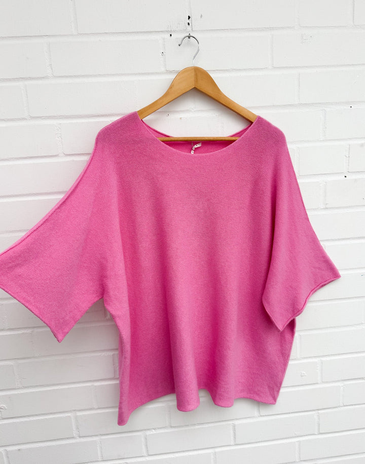 KURZARM OVERSIZE BASIC STRICKPULLOVER - versch. Farben