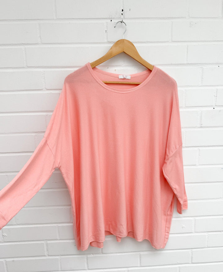 OVERSIZE VISKOSE BASIC PULLOVER mit Rundhals  - versch. Farben