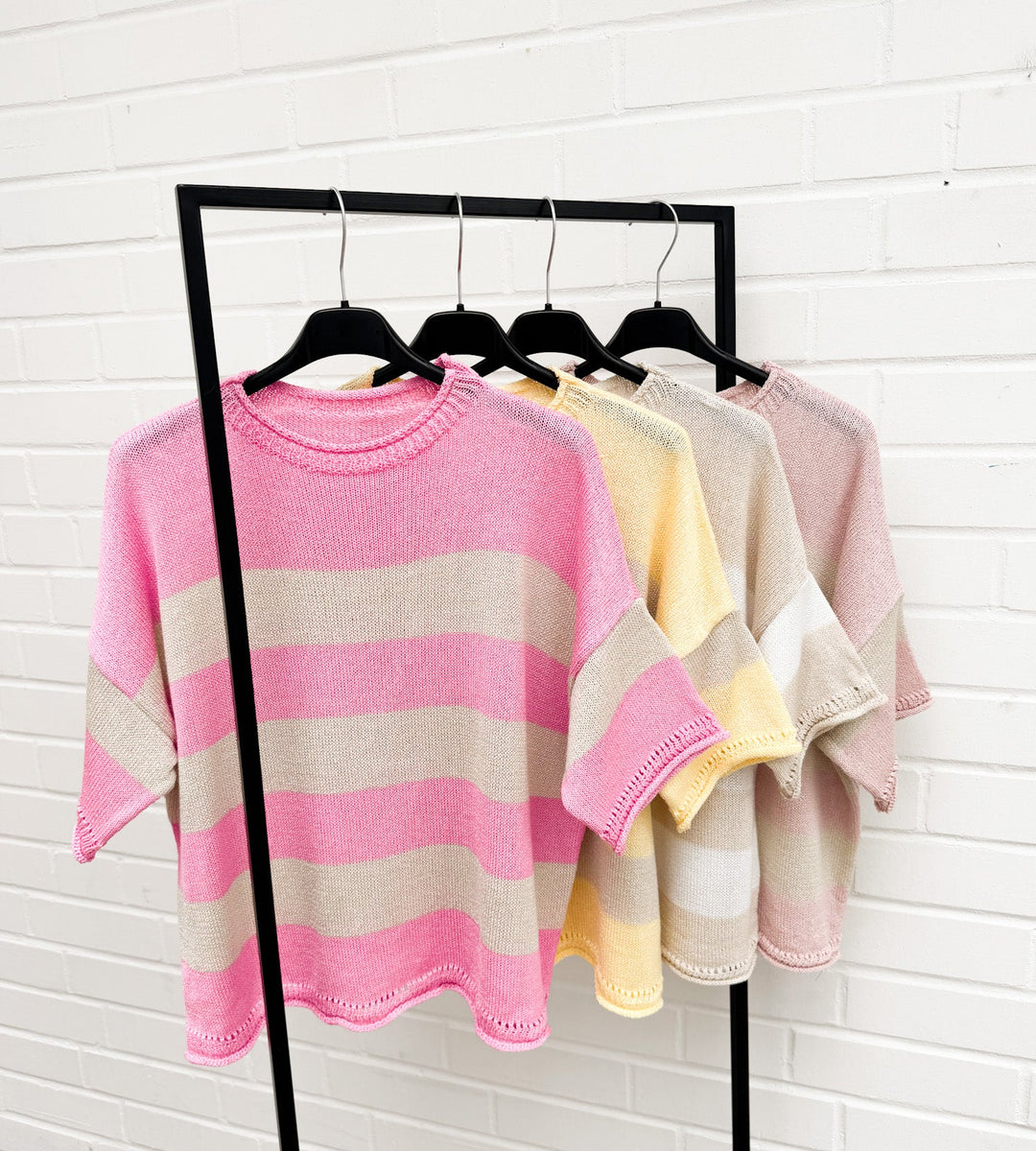 BLOCKSTREIFEN STRICKSHIRT - versch. Farben