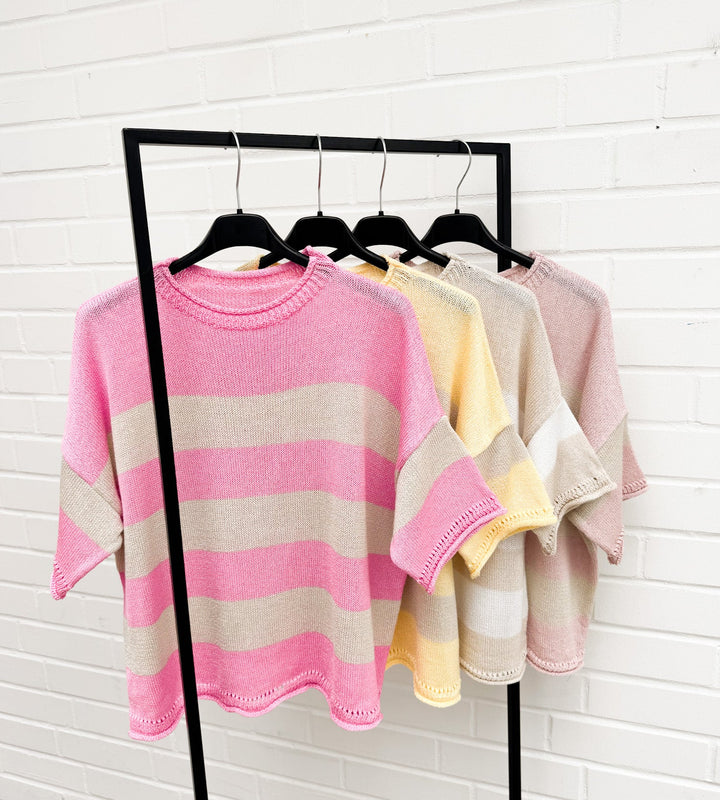 BLOCKSTREIFEN STRICKSHIRT - versch. Farben