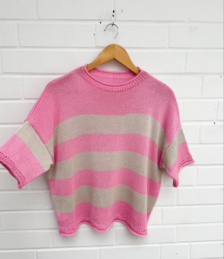 BLOCKSTREIFEN STRICKSHIRT - versch. Farben
