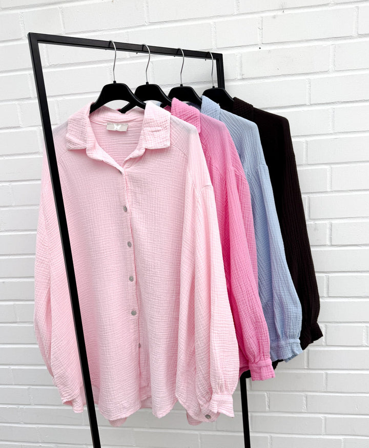 OVERSIZE MUSSELIN BLUSE - versch. Farben