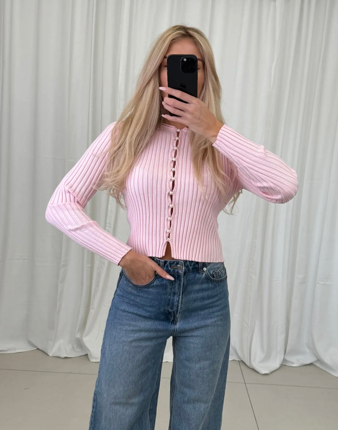 LEICHTER STRICKPULLOVER mit Perlen - versch. Farben