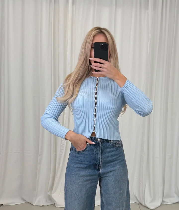 LEICHTER STRICKPULLOVER mit Perlen - versch. Farben