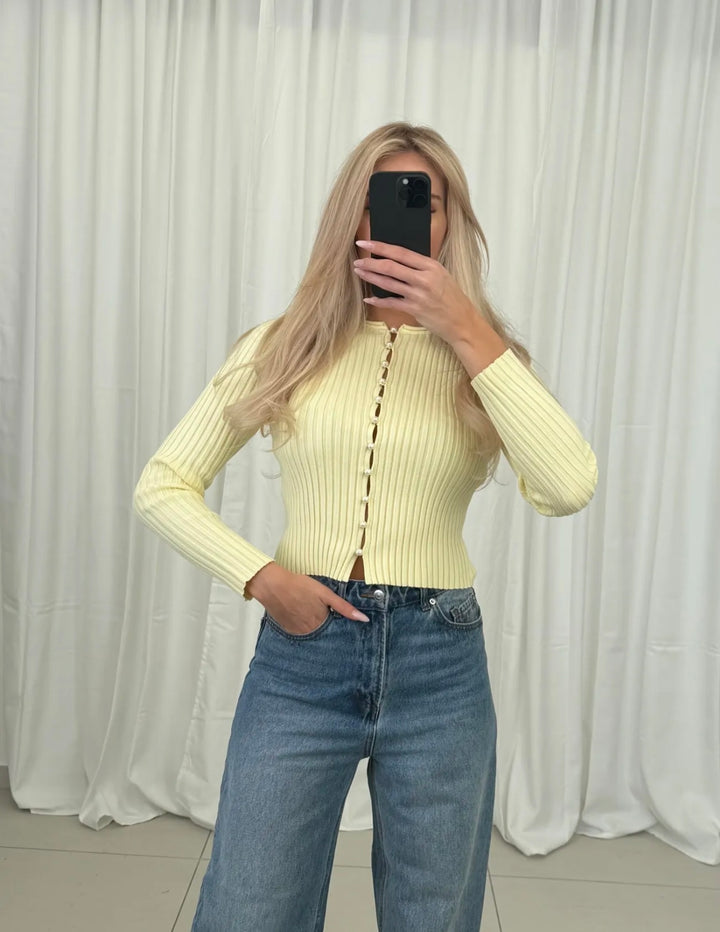 LEICHTER STRICKPULLOVER mit Perlen - versch. Farben