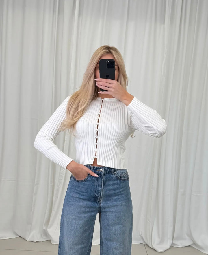 LEICHTER STRICKPULLOVER mit Perlen - versch. Farben