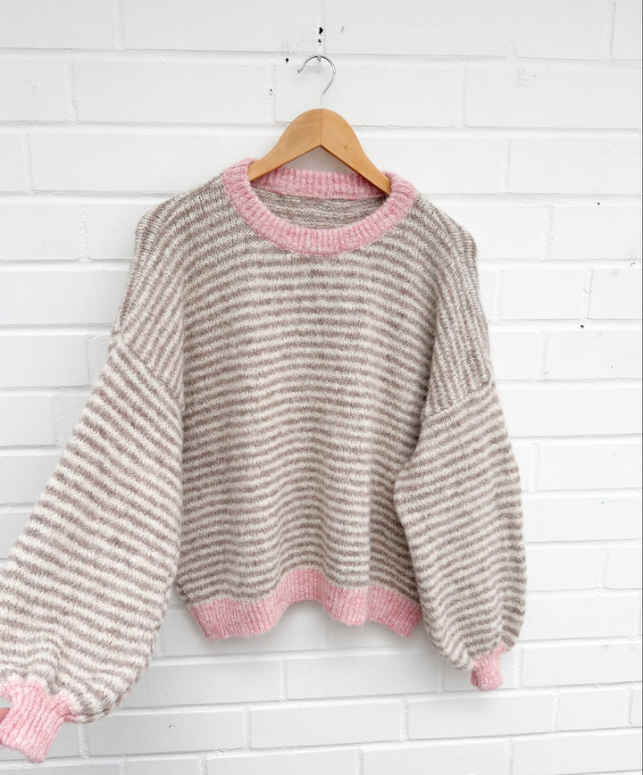 CREAMY STREIFEN STRICKPULLOVER - versch. Farben