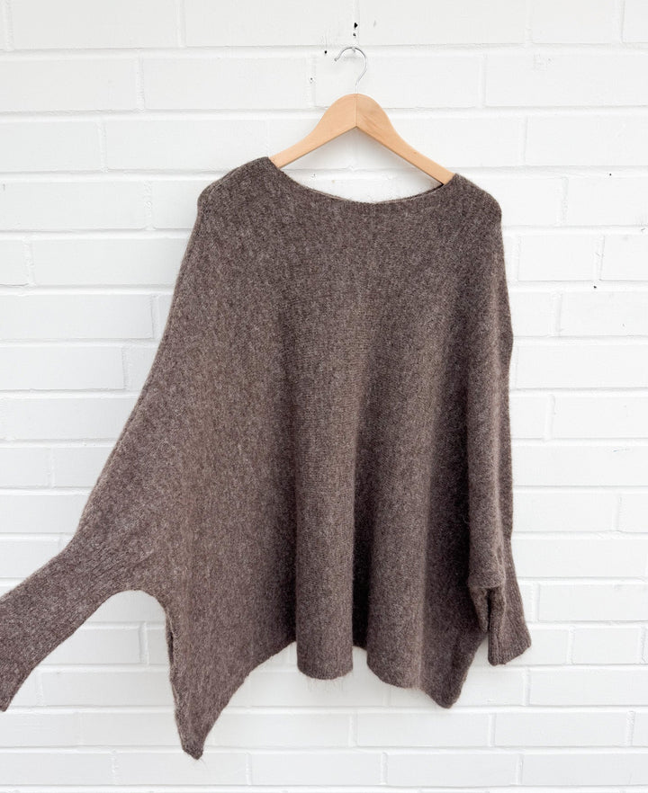 OVERSIZE ALPAKA BASIC STRICKPULLOVER - versch. Farben