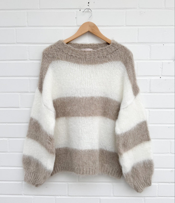 COZY STRIPE STRICKPULLOVER - versch. Farben