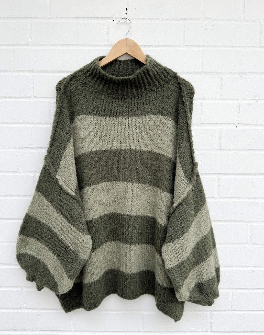 STREIFEN STRICKPULLOVER MAIRA - grün