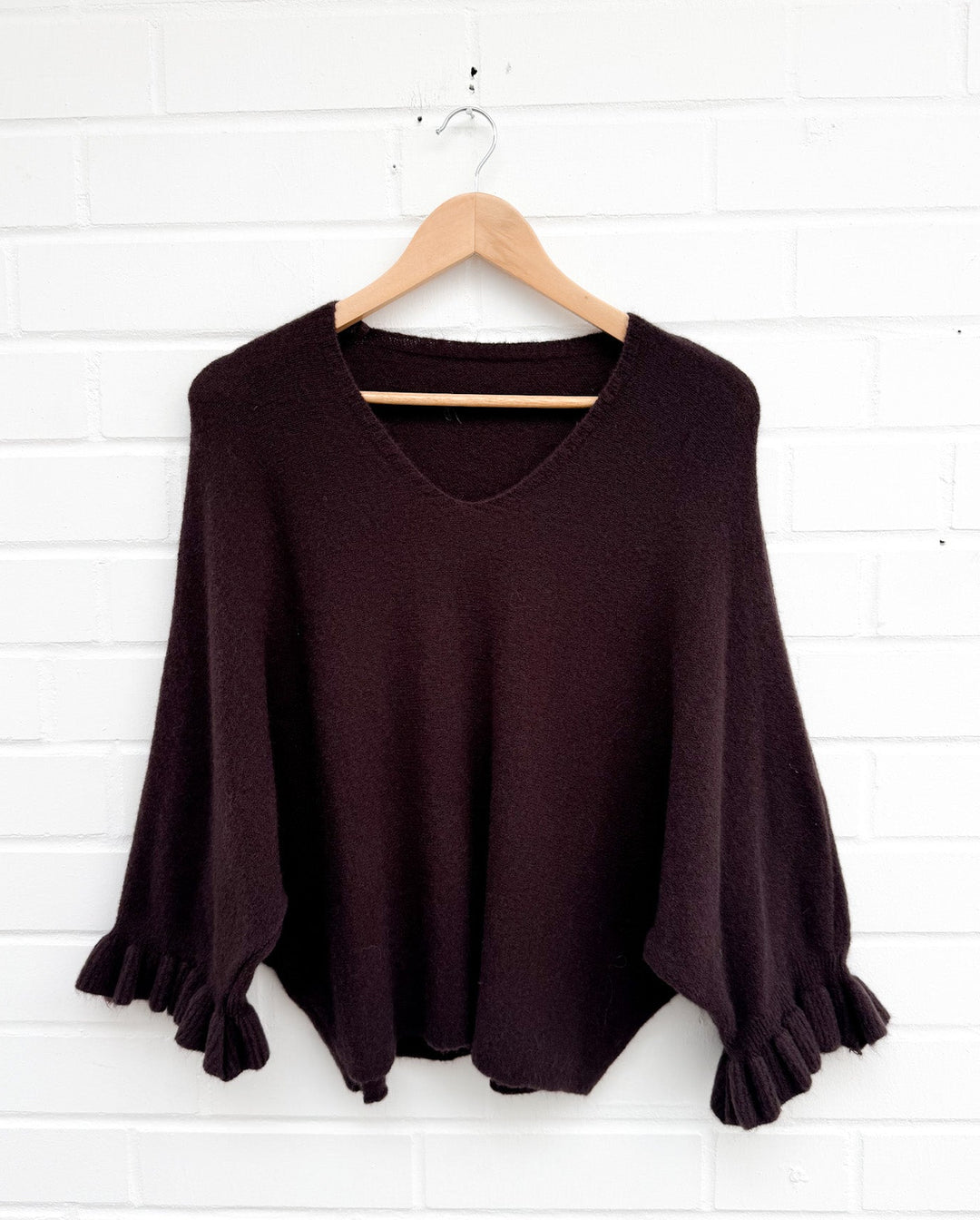 RÜSCHEN V PULLOVER - versch. Farben