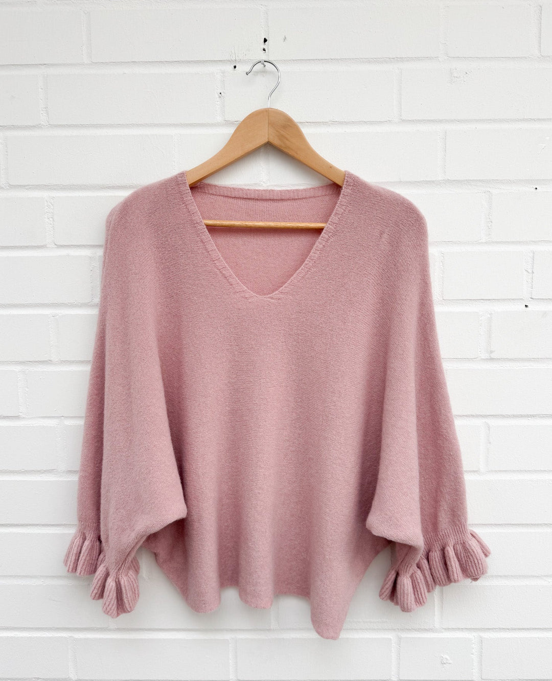 RÜSCHEN V PULLOVER - versch. Farben