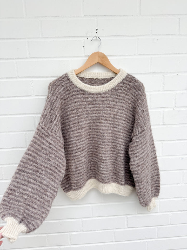 CREAMY STREIFEN STRICKPULLOVER - versch. Farben