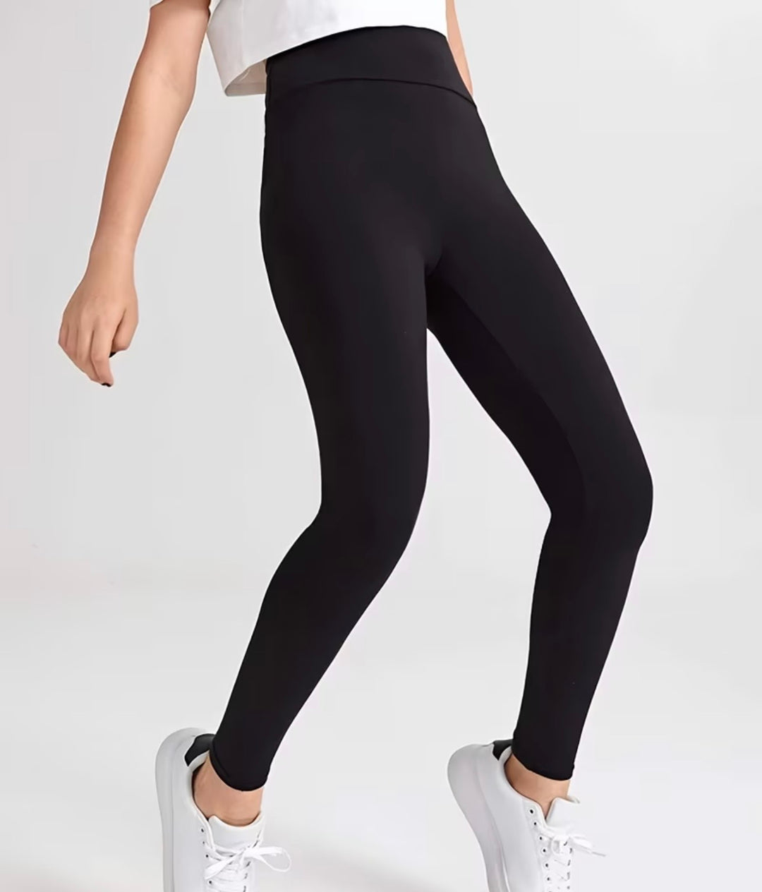 BASIC LEGGINGS mit breitem Bund - schwarz