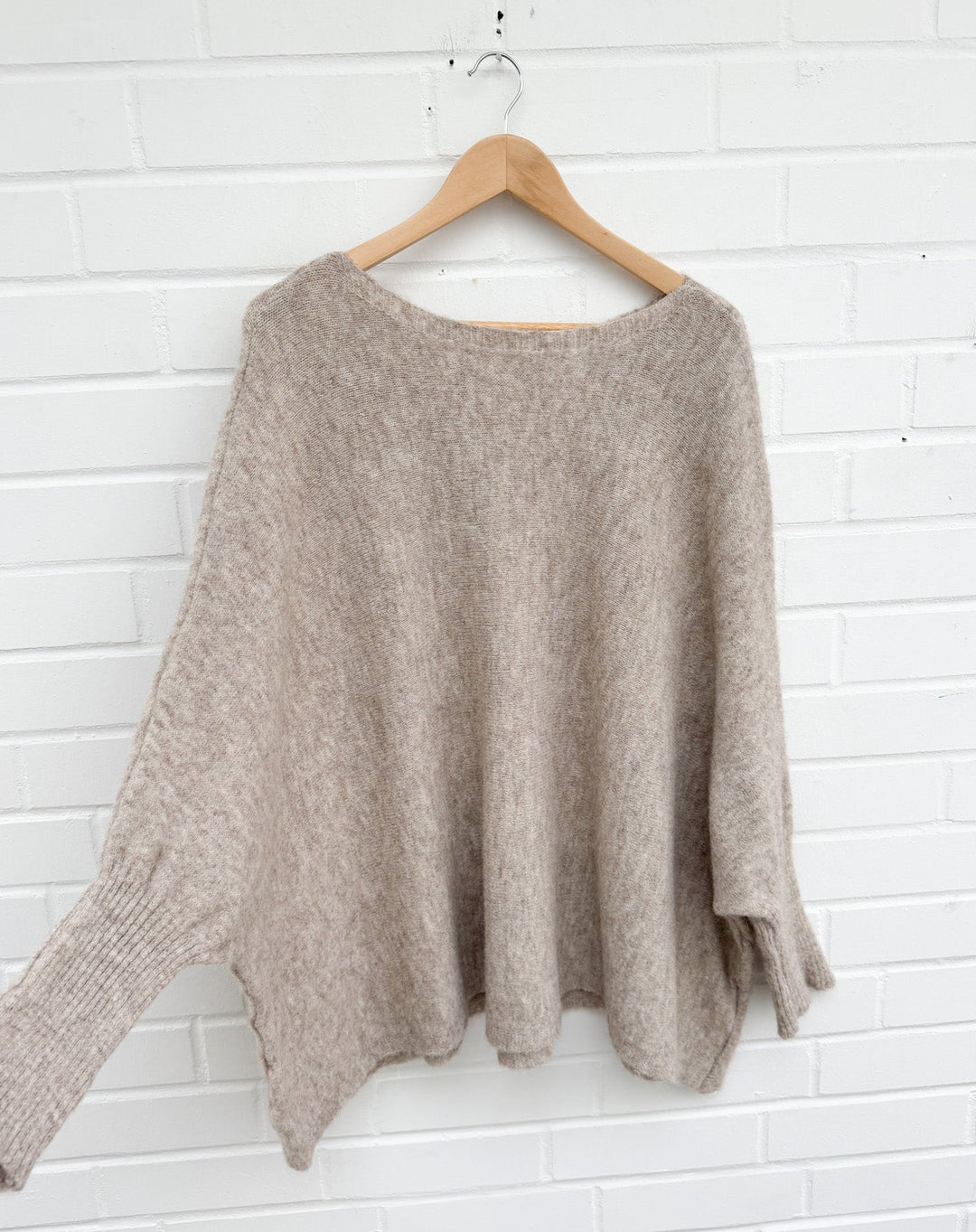 OVERSIZE ALPAKA BASIC STRICKPULLOVER - versch. Farben