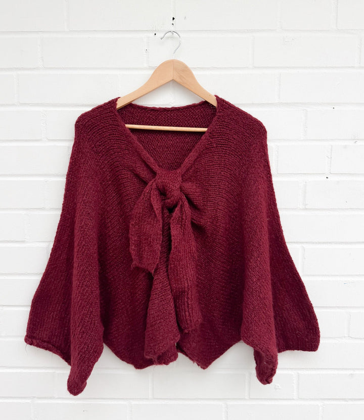 DREAMY STRICKPULLOVER mit Schleife - versch. Farben