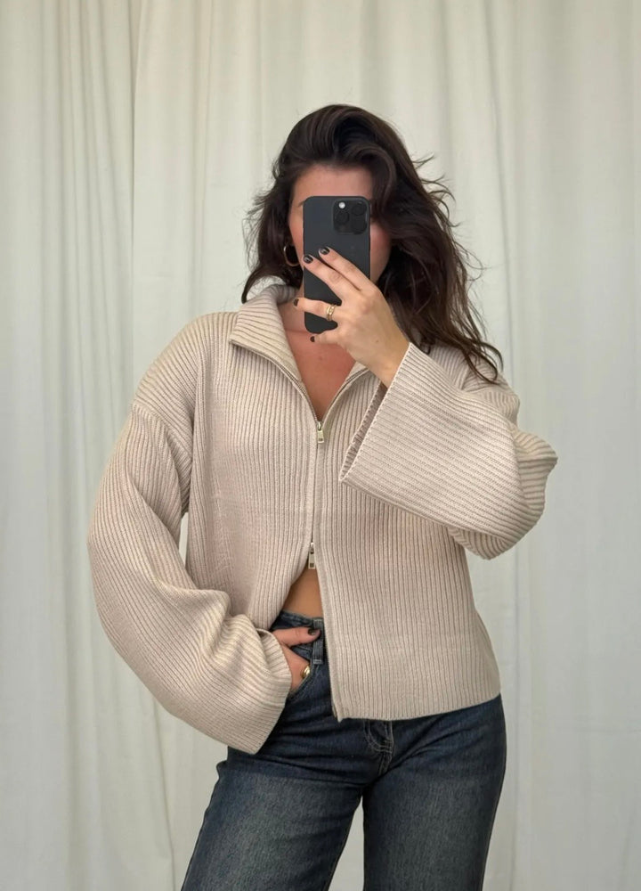 BASIC STRICKJACKE mit Zipper - versch. Farben