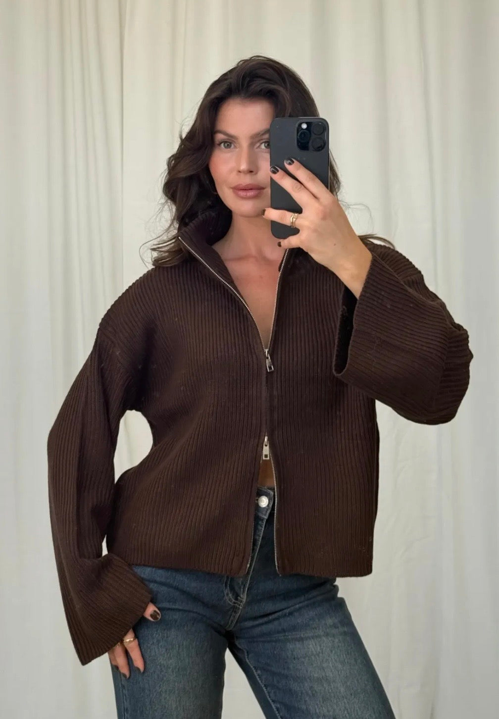 BASIC STRICKJACKE mit Zipper - versch. Farben